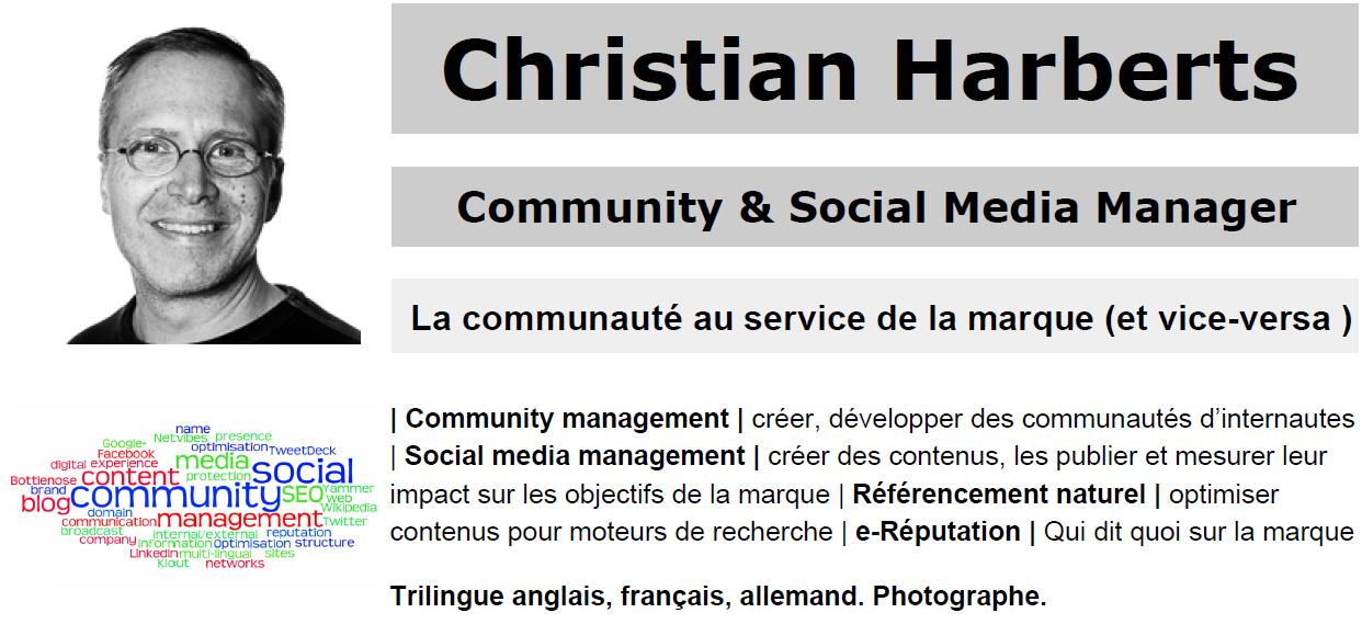 Christian Harberts CV Social Media Community Management